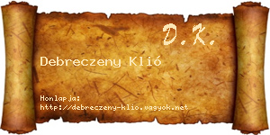 Debreczeny Klió névjegykártya