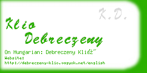 klio debreczeny business card